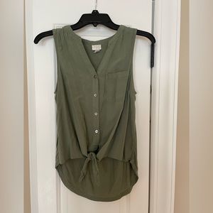 Lovely Olive Green Top with Front Tie